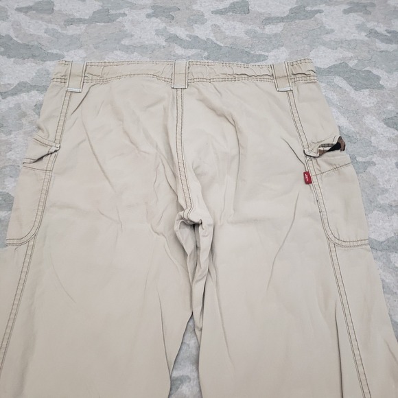 Vintage Levis Pants Womens Large Tan Low Slouch Cargo Pockets Y2K - Picture 14 of 15